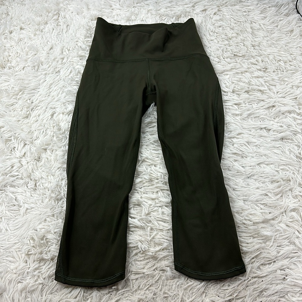 Lululemon Train Times Crop 17" Dark Olive